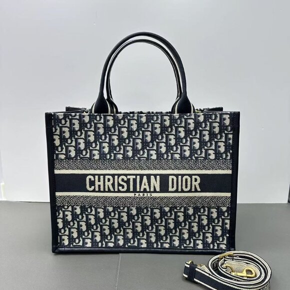 Dior Book Tote new monogram embroidered canvas and leather tote bag - Picture 1 of 5